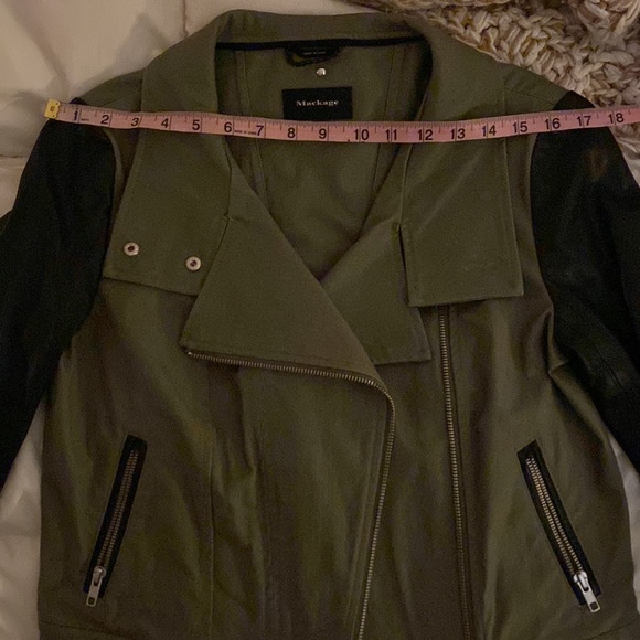 Authentic Mackage leather sleeve moto jackets - Picture 14 of 15